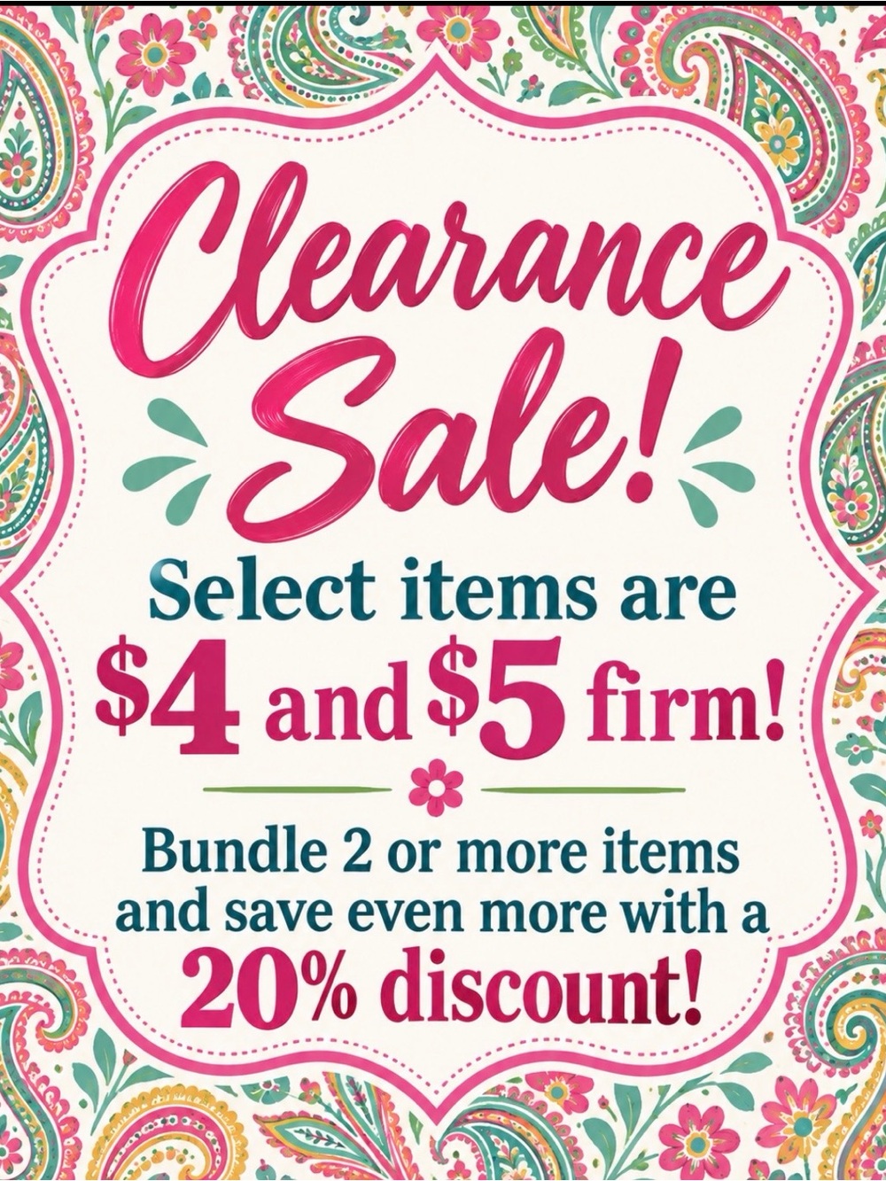 Clearance Sale!
